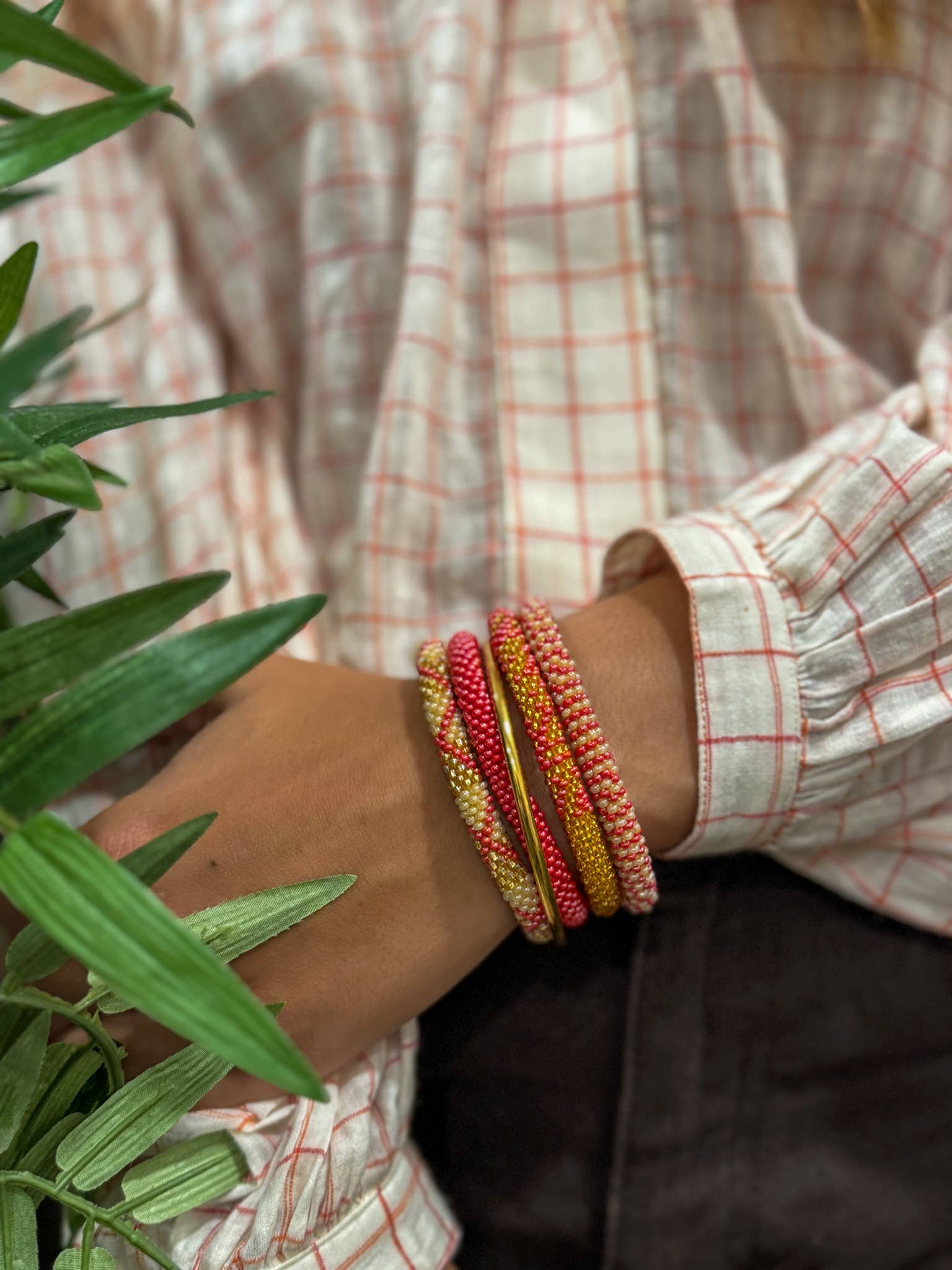 Nepalese Bracelet Coral Glow