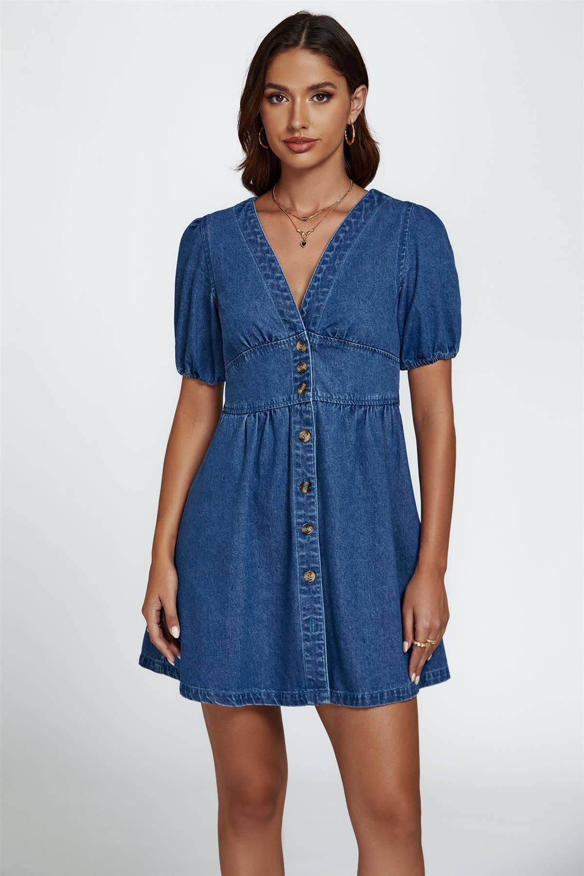 Denim Mini Shirt Dress