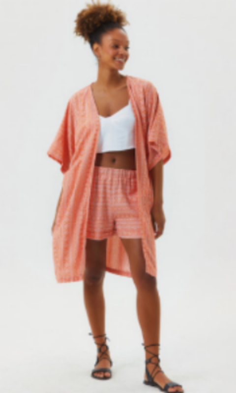 Long Bohemian Kimono with Oriental Pattern